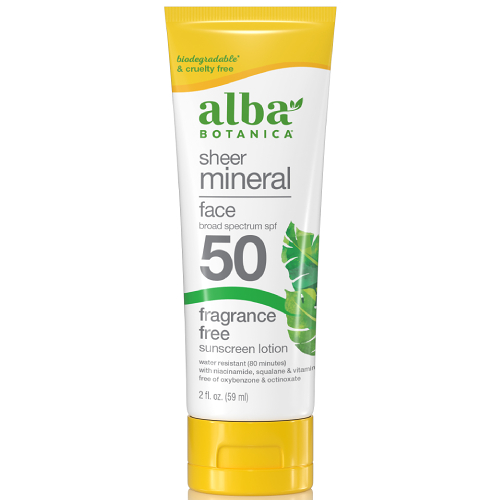 Sheer Mineral FACE Fragrance Free Sunscreen SPF 50